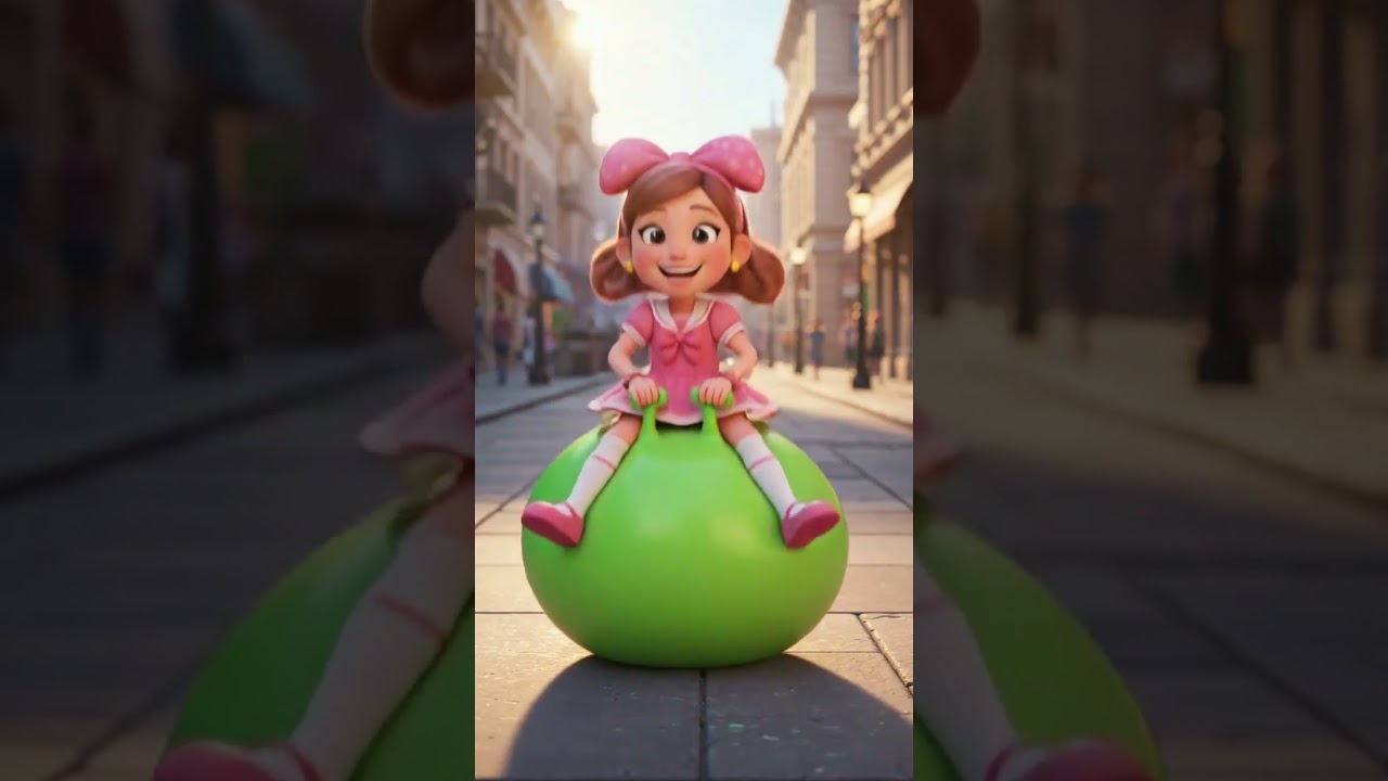 Mariana bouncing on her Hopper ball