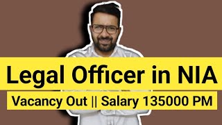 Legal Officer In National Investigation Agency Vacancy Out 2026 Salary 135000 Pm No Exam