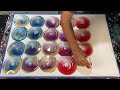 24 ring pours on one canvas fluid art  acrylic pouring tutorial