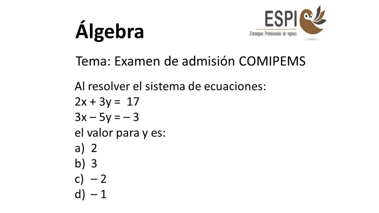 Guía de matemáticas para examen de admisión COMIPEMS - YouTube