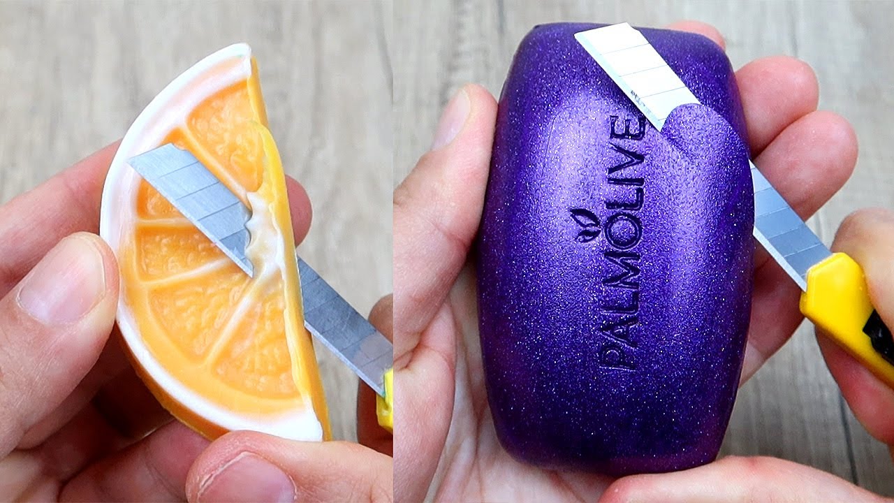 Relaxing Soap Cutting ASMR. Satisfying Soap and lipstick cutting. Corte de jabón - 938