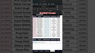🔥 XLOOKUP Formula in Excel Explained in 30 Seconds | Excel Tips #Shorts #ytshorts #excel #exceltips
