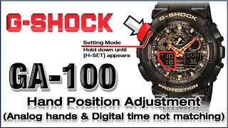 GA-100 G-Shock Module 5081 Hands Home Position Adjustment(Hands & Digital time not matching)Tutorial