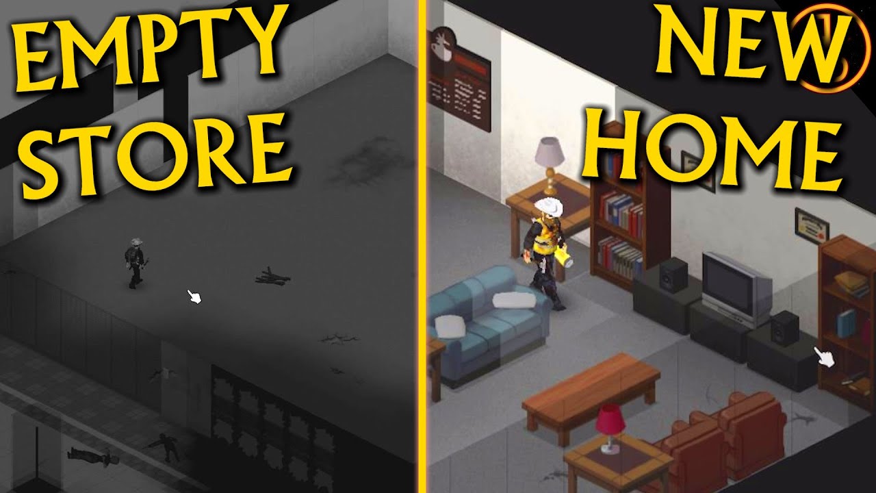 Building a safe house in the Crossroads Mall PROJECT ZOMBOID GAMEPLAY