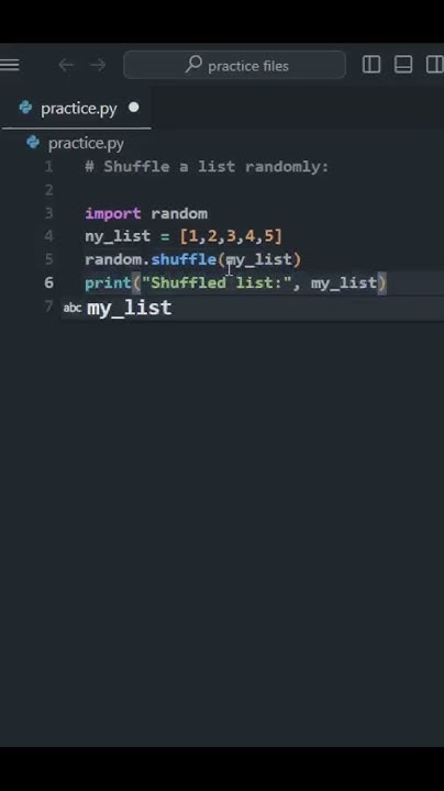 Shuffle list Randomly | #python #pythonprogramming#coding#learnpython # ...