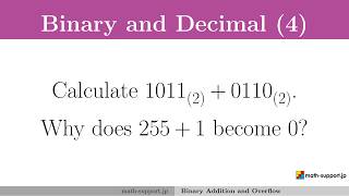 Full Binary and Decimal (4) — Binary Addition and Overflow News