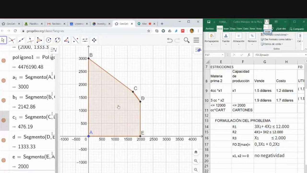 Solución problema PL utilizando GeoGebra - YouTube