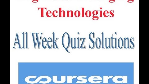 Coursera - Big Data Emerging Technologies - All Week Quiz Solutions