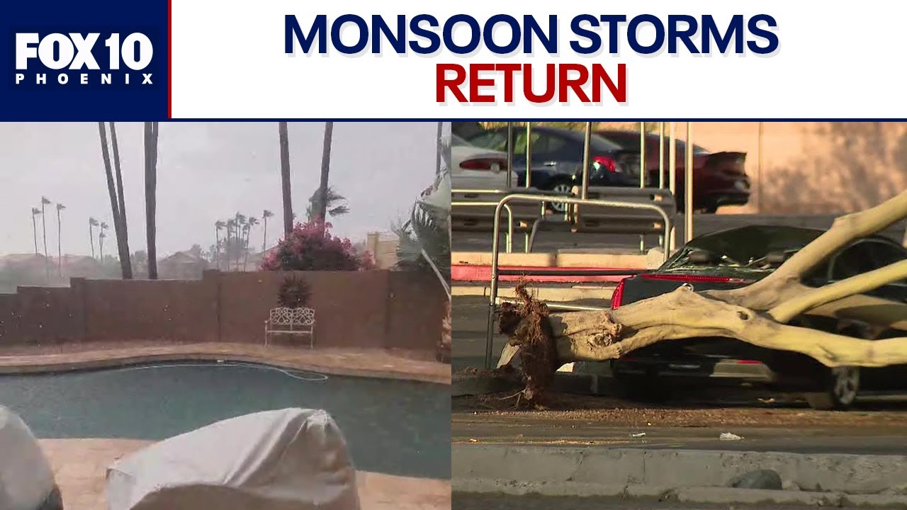 New round of monsoon storms move across Phoenix | FOX 10 Phoenix - YouTube