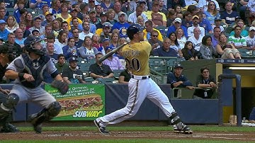 SD@MIL: Lucroy mashes two-run homer in the 1st