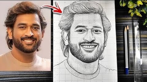 Ms Dhoni Drawing Outline ,Mahi drawing Pencil, महेंद्र सिंह धोनी को चित्र कैसे बनाए। MSD Drawing