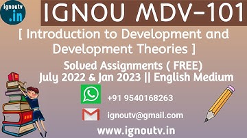 IGNOU MDV-101 Solved Assignment July 2022 & Jan 2023 [FREE] || IGNOU MADVS || IGNOU TV || IGNOU ||