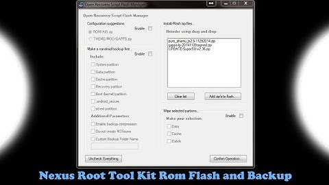 How to Flash a rom with the Nexus Root Tool Kit plus make a Backup with one click
