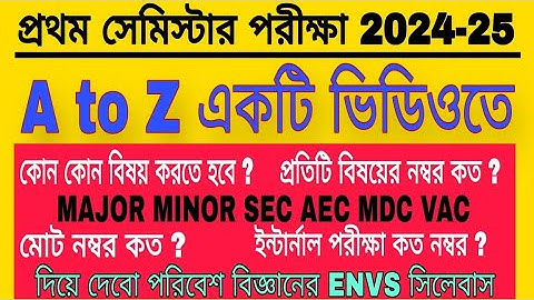 Burdwan University 1st Semester Syllabus 2024-2025 | B.A 1st Semester ENVS Syllabus 2024-2025