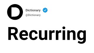 Recurring Meaning In English