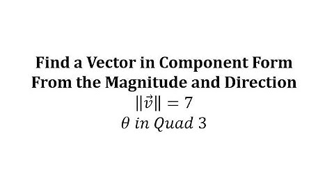 Exact Component Form of a Vector Given Magnitude and Direction (Q3)