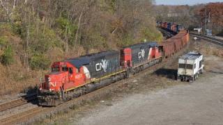 Vintage Power: Canadian National SD40u's Lead 'The Scab Train' ! [HD]