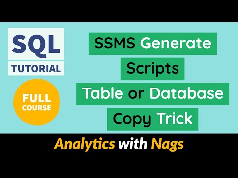 SSMS Generate Scripts Table or Database Copy Trick | SQL Tutorial For Beginners (14/20)