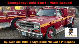 Driving the FAMOUS Squad 51 Replica + Ward LaFrance Engine 51 Old Start Cold Start and walk around