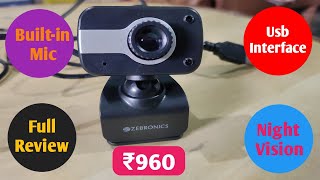 Zebronics Webcam - Zeb Crystal Pro Web Camera Unboxing & Review || How To Use Webcam