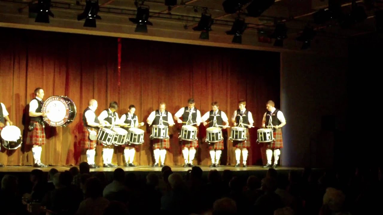 Galashiels ExService Pipe Band Drum Corps Drums Aloud YouTube