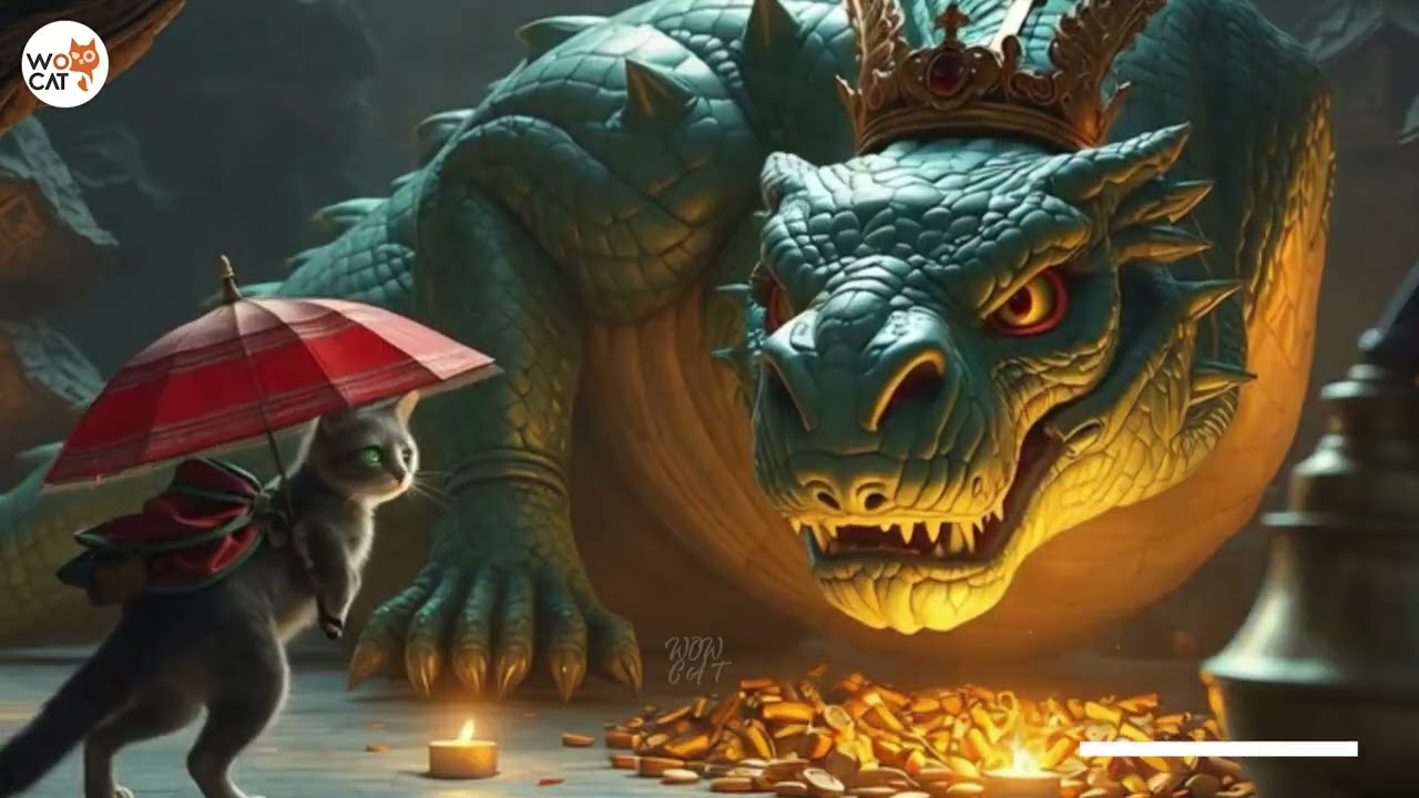 The Magical Cat & The Dragon’s Treasure 🐉✨ | Fantasy Night Adventure