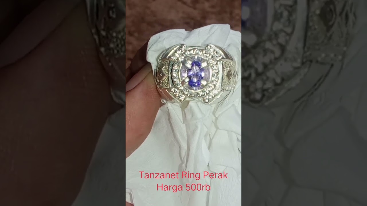 Tanzanet Ring Perak 
