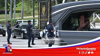 #PRU15: Sejam Menghadap Agong, Ismail Sabri Tinggalkan Istana Negara