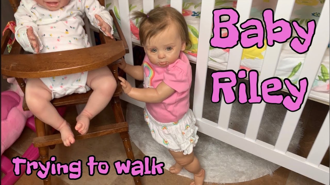 Reborn Toddler Riley Try’s to walk and new diapers for toddler