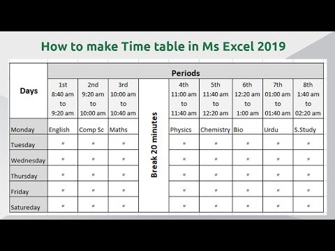 Video: How To Make A School Timetable