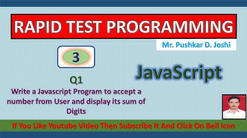 Display Sum of Digits in JS || Rapid Test Programming || Joshi Pushkar D. || Web Technology