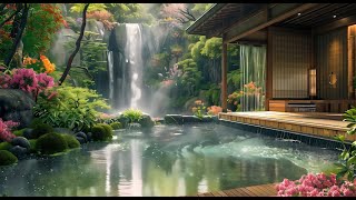 Calming Rainfall in a Japanese Garden🌺Soft Rain Sounds and Piano Music for Deep Relaxation