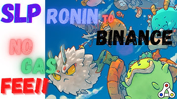 No Gas Fee SLP Transfer Ronin to Binance Directly - PC and Mobile App