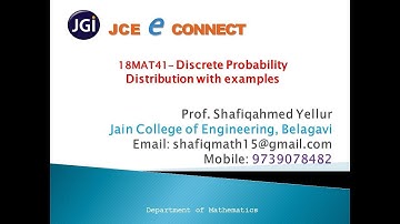 Module-3,Discrete Probability Distribution with examples-2 by Prof.  Shafiqahmed