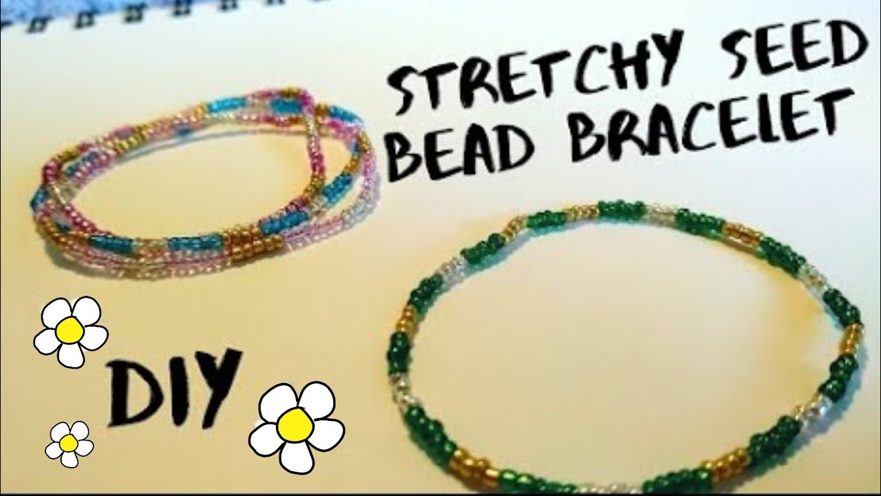 5 Small Seed Bead Bracelet Set, Stretch Cord Bracelets, Tiny Beads