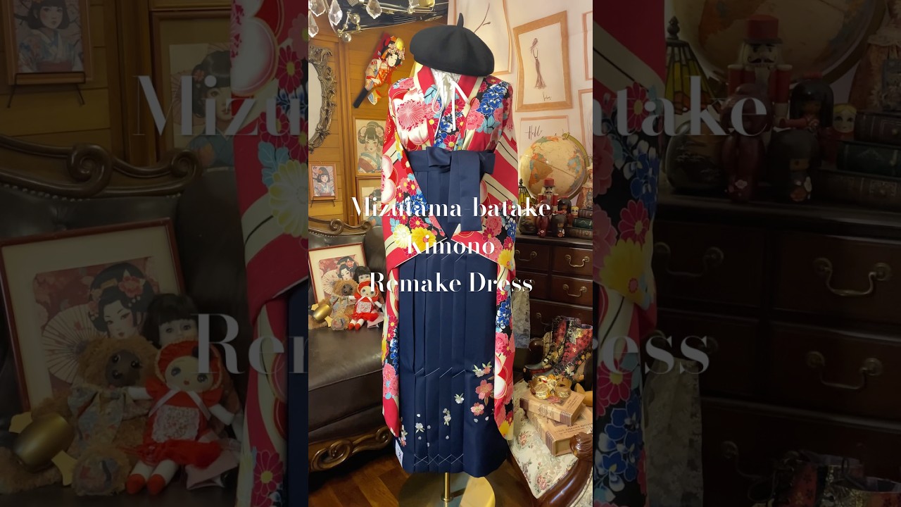 Mizutama-batake Kimono Remake Dress 