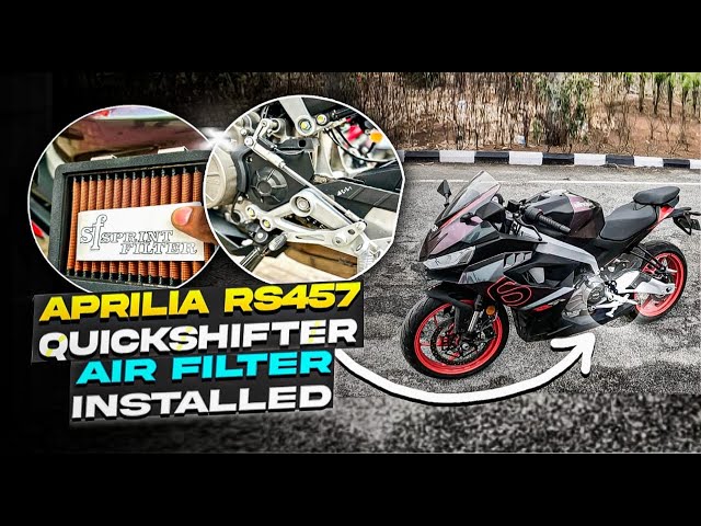 India's First Aprilia RS457 with Quickshifter and Sprint Air Filter class=