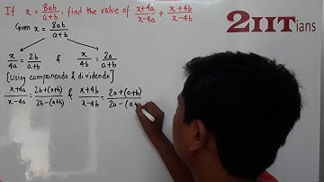 Ratio & Proportion Exercise 7 3 Q8 Class X ICSE | IIT JEE  If x=8ab/a+b find the value