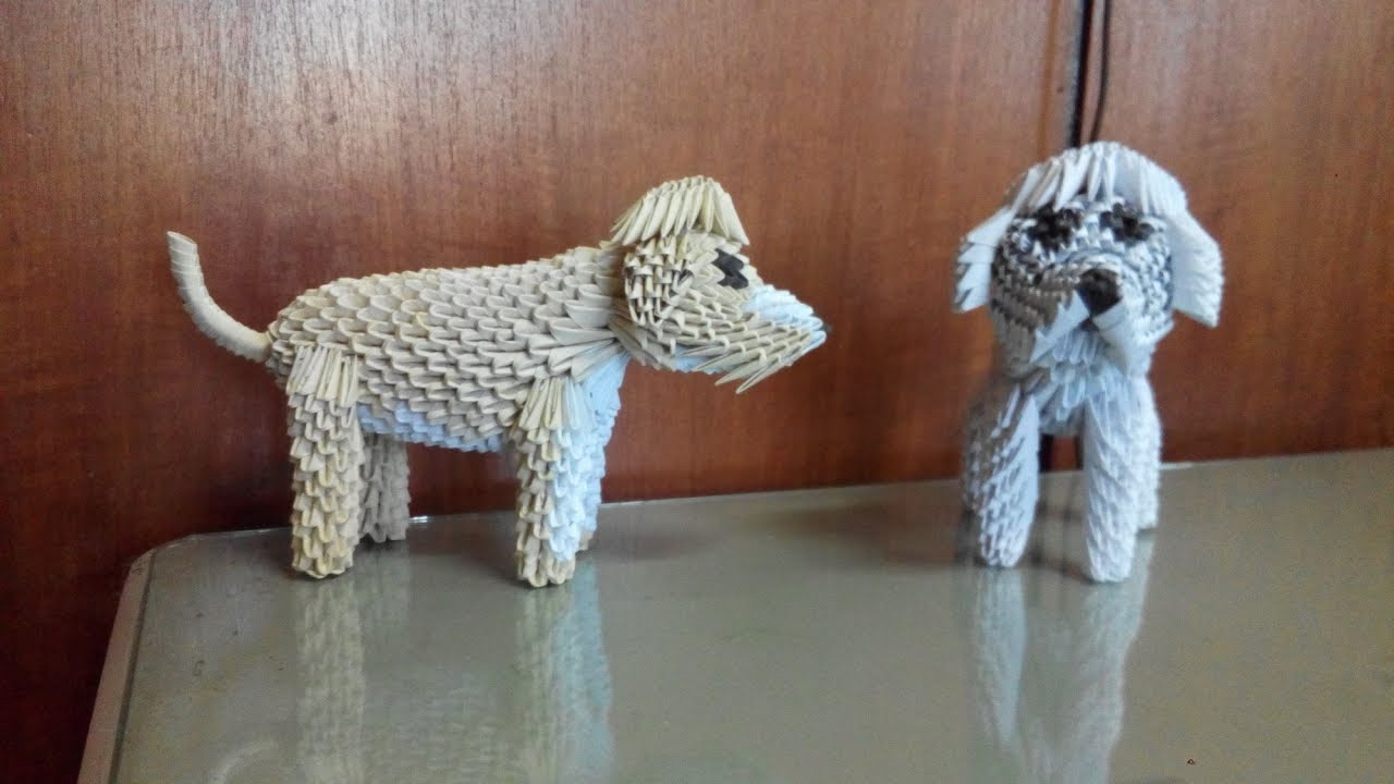 3d origami dog quick tutorial (golden retriever / creole) YouTube