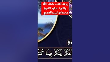 روعه الأداء ما شاء الله وتلاوة رائعة للشيخ محمدابواليزيدالمصري
