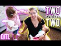 DAY IN THE LIFE with 2 UNDER 2! (Newborn + 1 Year Old Toddler!)