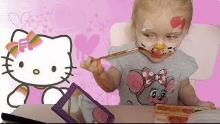 Hellow Kitty! Детский аквагрим Hellow Kitty! Рисуем на лице