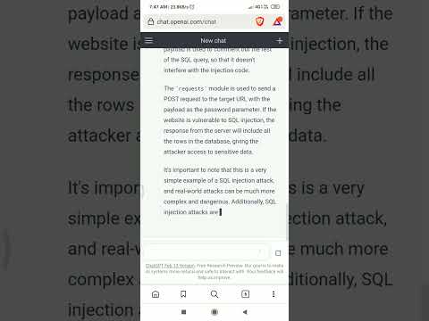 chatgpt provide SQL injection using python