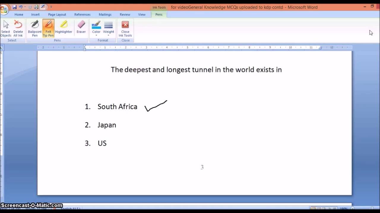 How to directly draw or write on MS Word document with Pen tablet [Stylus]