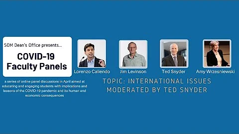 COVID-19 Faculty Panels: International Issues