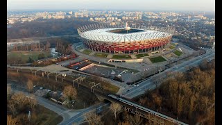 Stadion Narodowy i Most Średnicowy 4K