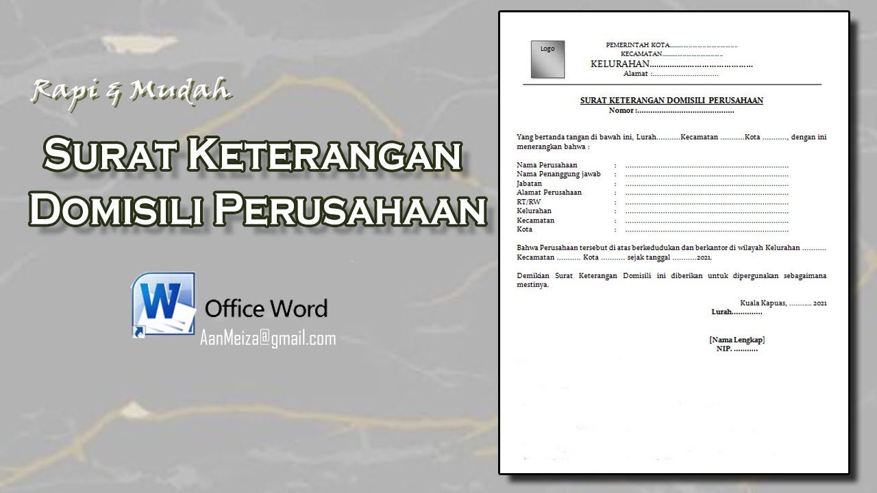 Cara Membuat Surat Keterangan Domisili Perusahaan di MS Word 