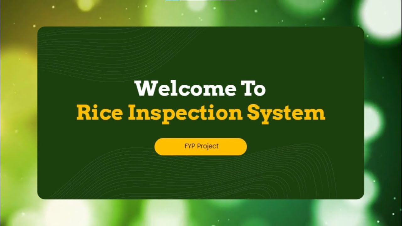 Rice Inspection System | CDC - YouTube