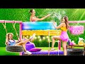 We Build a Bunk Bed in a Backyard! Summer Secret Room