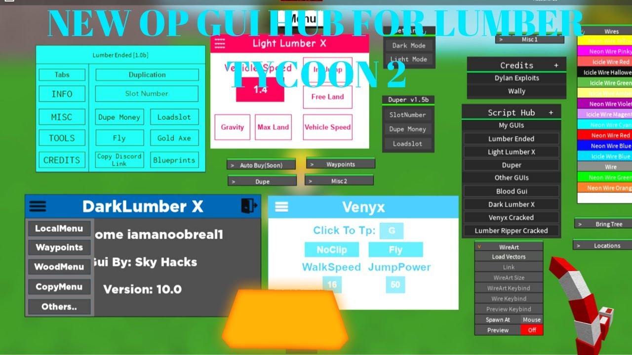 New Op Gui Hub Out Now For Lumber Tycoon 2 With Venyx And More